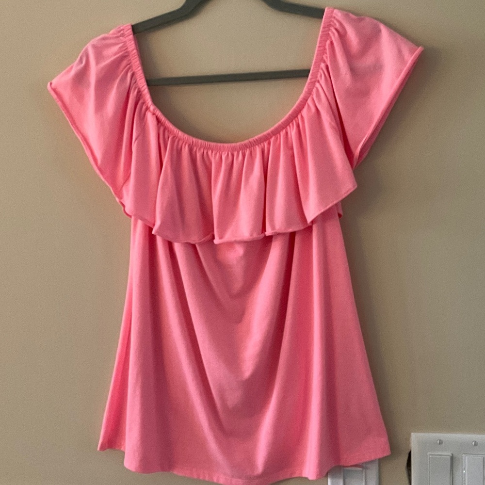 Lilly Pulitzer Pink Ruffle Blouse